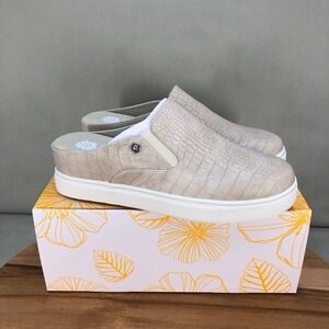 Yellow Box Cream Croc-Embossed Slip-On Mules